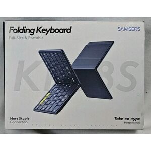 New Samsers Full size Folding Wireless Blue Keyboard Windows/IOS/MacOS/Android